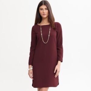 Banana Republic NWT Wine Long Sleeve Crepe Dress